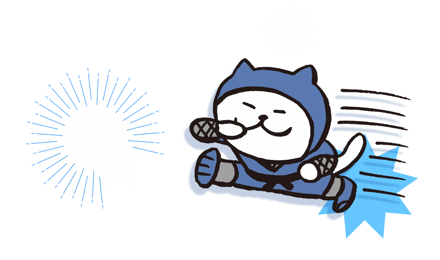 忍者の猫のキャラクターイラスト